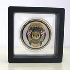 Set Of 2 Challenge Coins Display Stand, 3D Floating Clear Case, Jewelry, Specimen, Military Medal Holder Frame