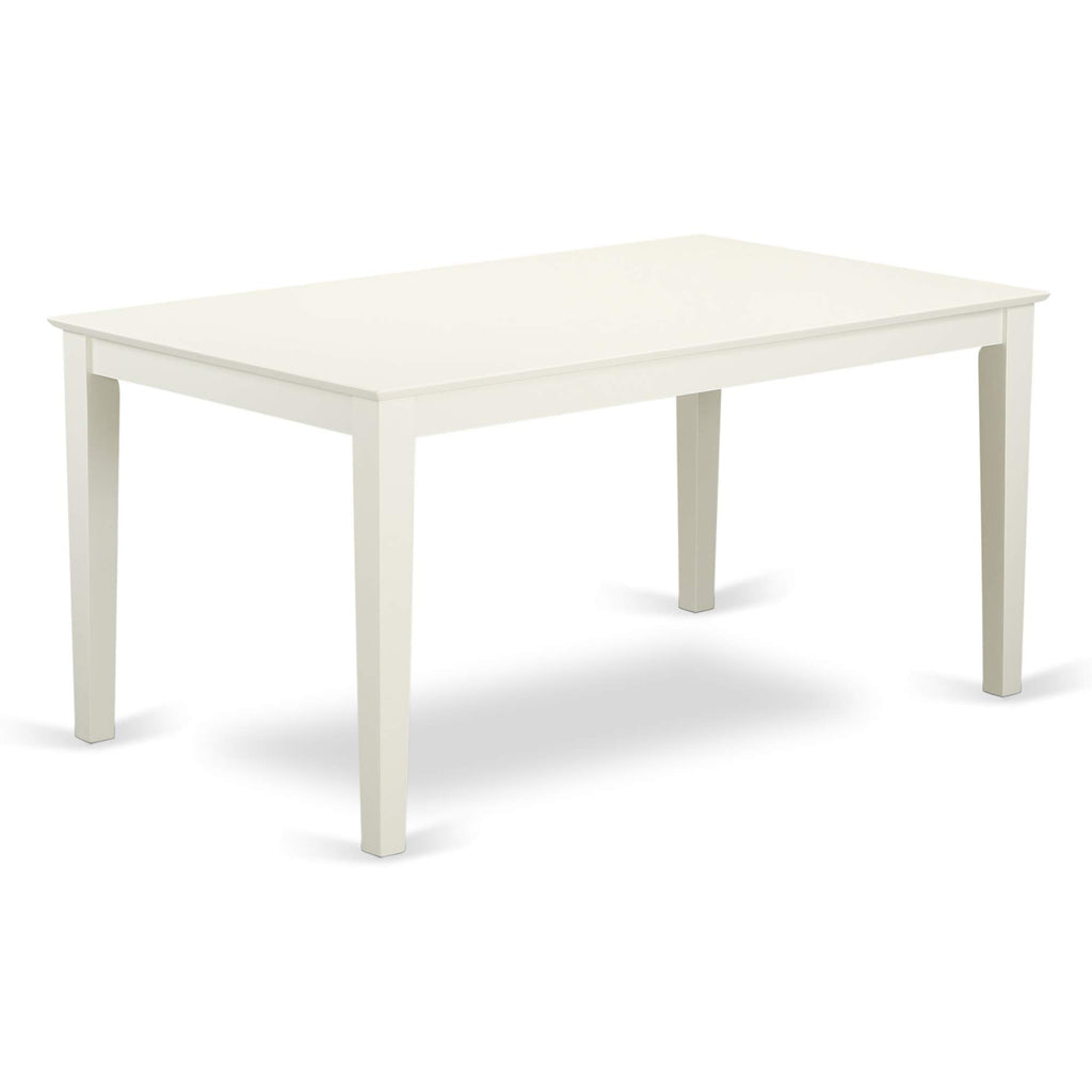 East West Furniture Capri 5 Piece Dinette Set for 4 Includes a Rectangle Room Table and 4 Kitchen Dining Chairs, 36x60 Inch, Linen White