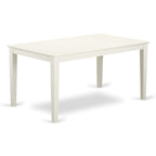 East West Furniture Capri 5 Piece Dinette Set for 4 Includes a Rectangle Room Table and 4 Kitchen Dining Chairs, 36x60 Inch, Linen White