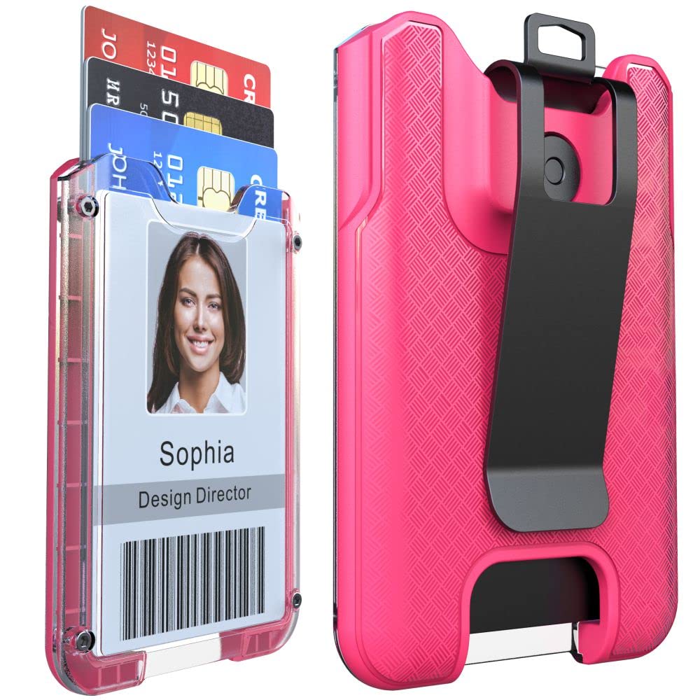 Liugx Badge Holder, Id Card Holder With Metal Clip - Durable Polycarbonate (Holds 1 To 4 Cards), Portable Wallet For Office, Lab