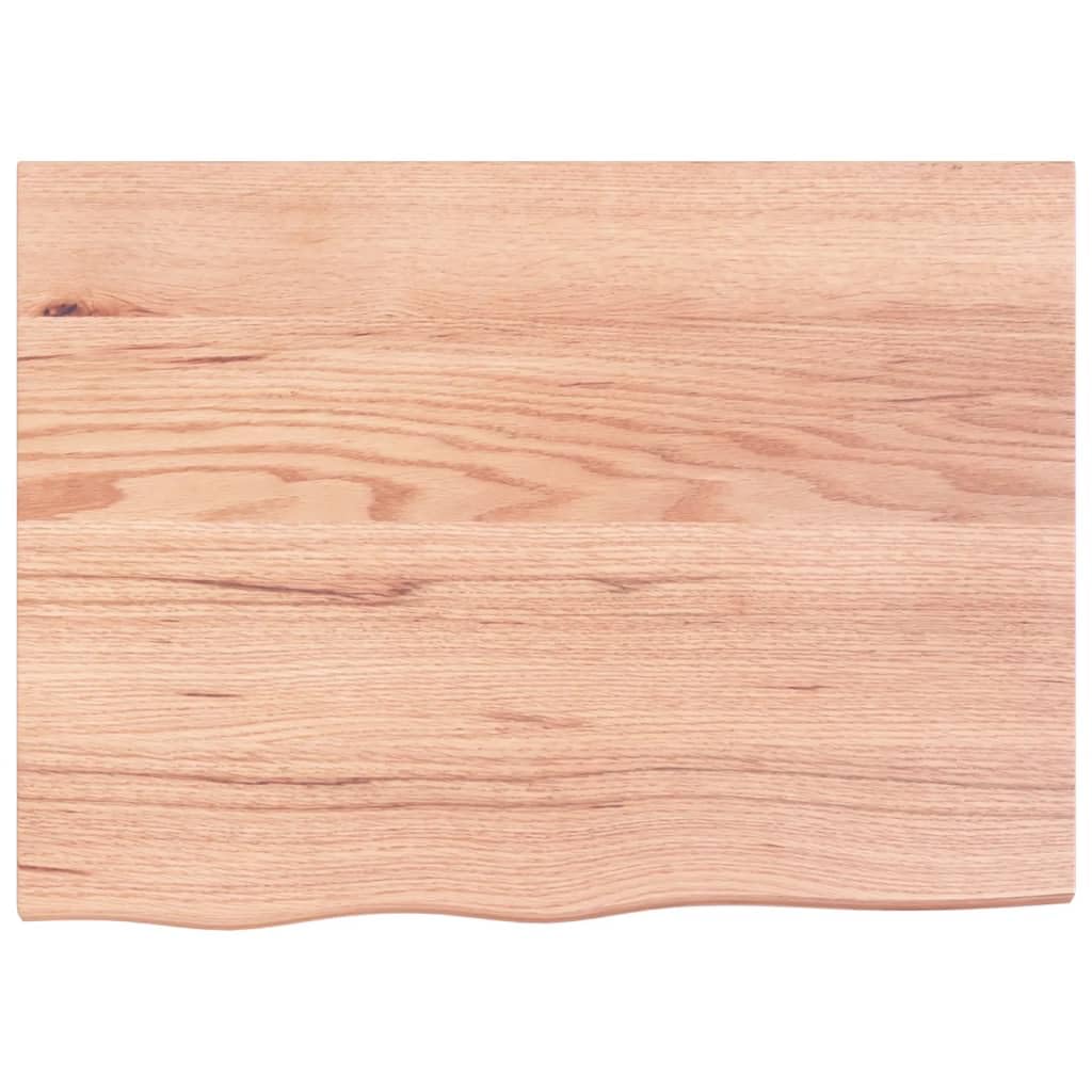 vidaXL Wall Shelf - Light Brown - Made of Treated Solid Oak Wood - Versatile Use with Live Edge Design - Varnished for Immediate Use - Maximum Load Capacity 84.7 lb