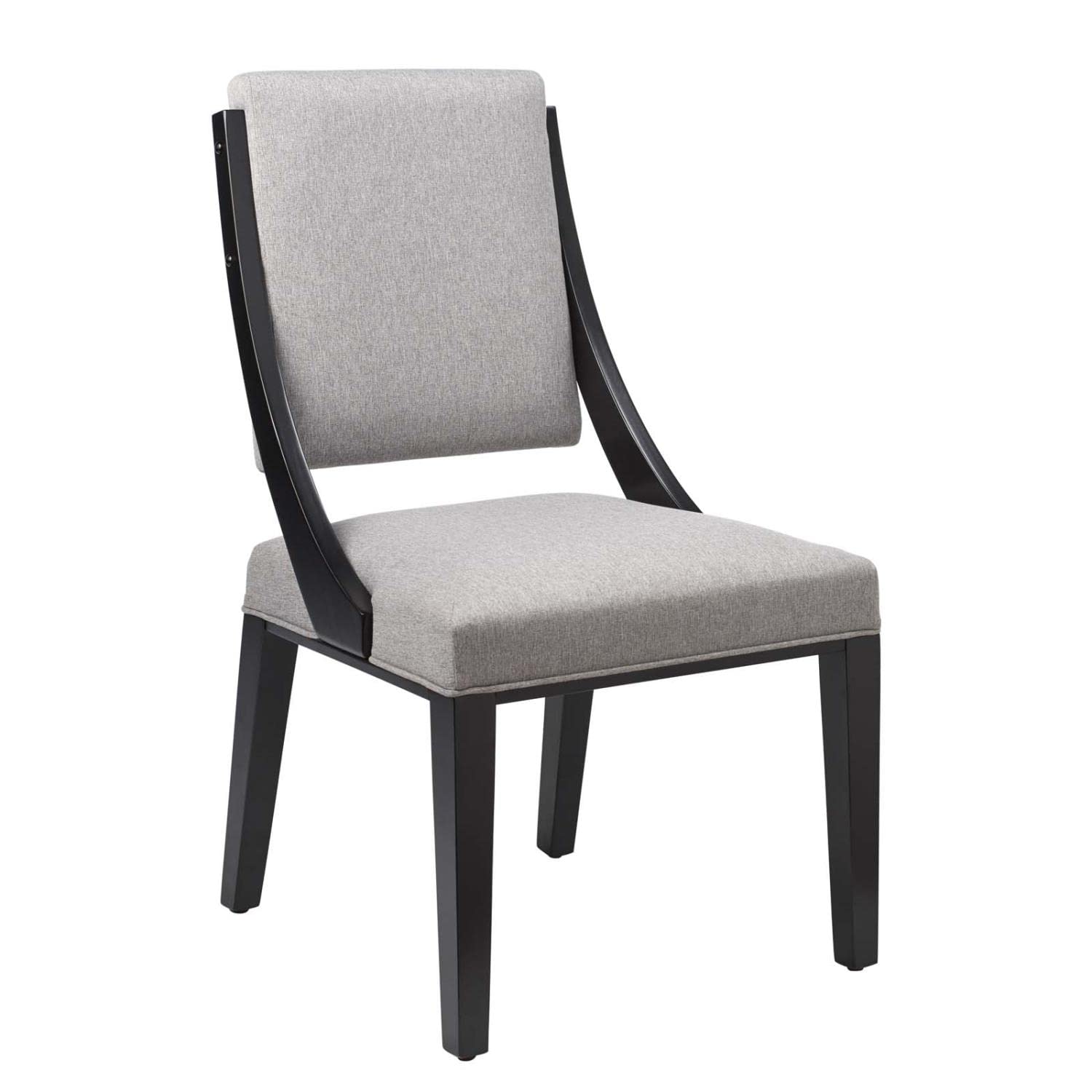 Modway Cambridge Solid Wood And Fabric Dining Chairs In Light Gray (Set Of 2)