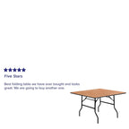 Flash Furniture Gerry 48" Square All-Occasion Wood Folding Event Table, Foldable Square Portable Banquet Table with Wooden Top, Natural