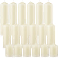 MTLEE 18 Pcs Set of 3 Pillar Candles Ivory Pillar Candle Bulk 2 in x 3, 6, 8 Long Burning Candles Clean Unscented Smokeless Pill