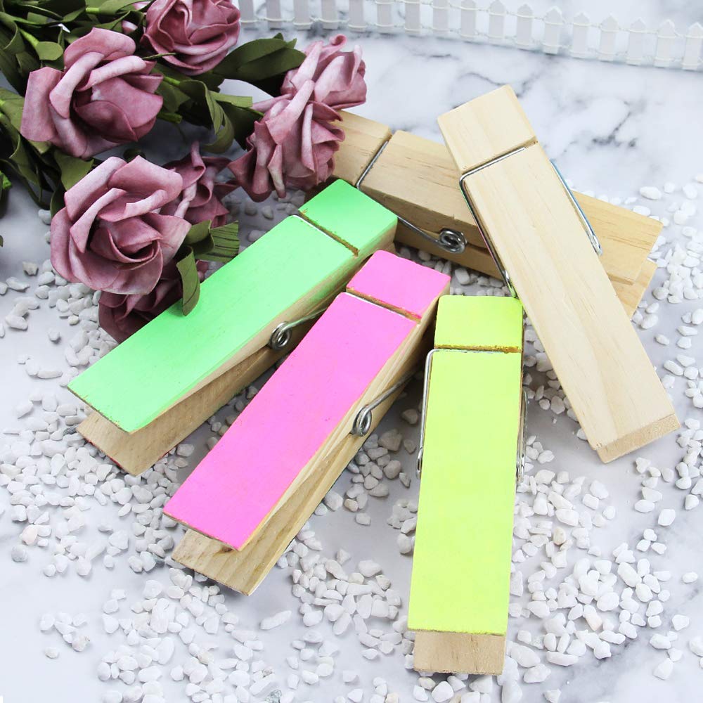 6 Inch, Giant Clothespins, Jumbo Wood Clips For Diy Craft, Bathroom Or Laundry Room Decoration, 2 Pcs