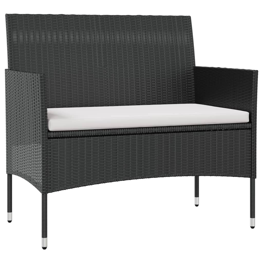 vidaXL Patio Lounge Set 16 Piece, Patio Furniture Set for Outdoor Garden Backyard, Sectional Sofa with Cushions, Loveseat, Poly Rattan Black