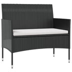 vidaXL Patio Lounge Set 16 Piece, Patio Furniture Set for Outdoor Garden Backyard, Sectional Sofa with Cushions, Loveseat, Poly Rattan Black