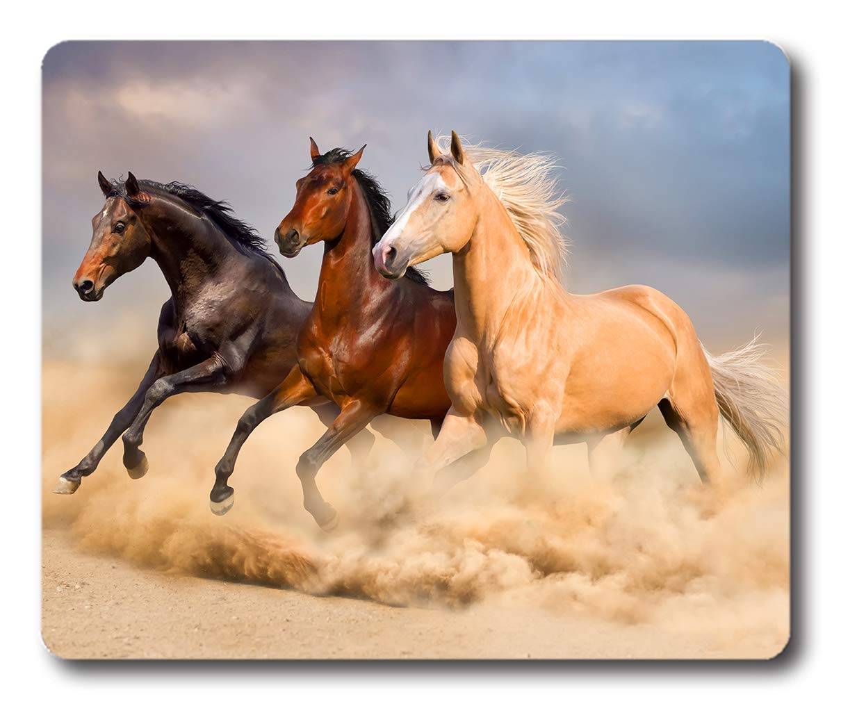 Ice Rabbit Mouse Pad Group Of Horse Run Gallop In Sand Non-Slip Mouse Mat Rubber Computer Mousepad