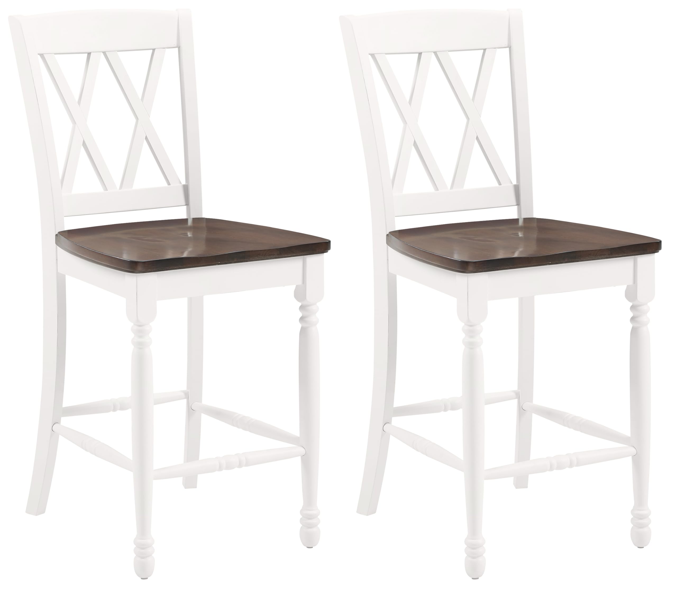 Crosley Furniture Shelby Wood X Back Counter Height Bar Stools Set of 2