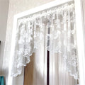 NewWPKIRA 1 Panel Lace Sheer Curtain Valance Floral and Butterfly Embroidered Swag Curtain Valance Tier for Doorway Kitchen Bath