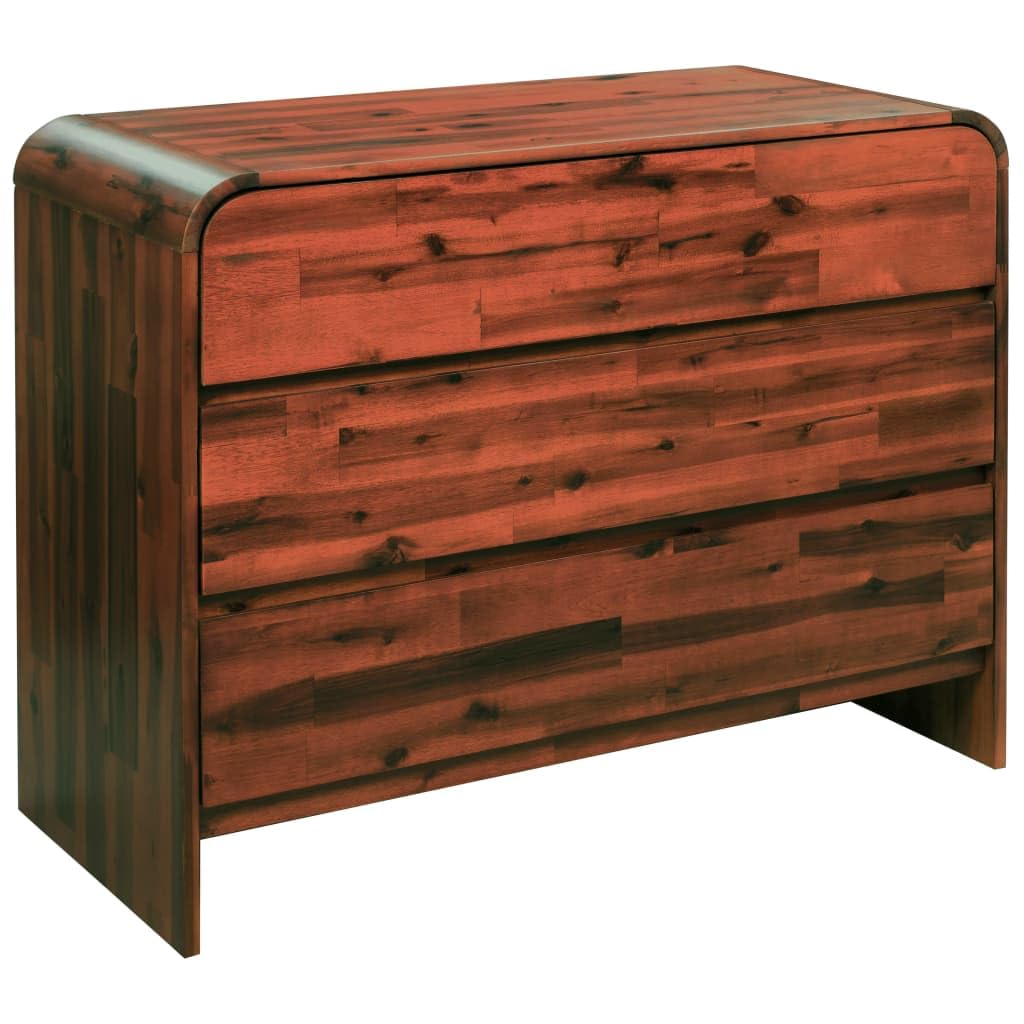 vidaXL Chest of Drawers Solid Acacia Wood 35.4&quot;x14.5&quot;x29.5&quot;