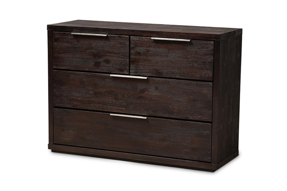 Baxton Studio Titus Modern and Contemporary Dark Brown Finished Wood 4-Drawer Dresser