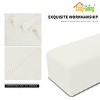 Easy-Going Stretch Ottoman Cover Folding Storage Stool Furniture Protector Soft Rectangle Slipcover With Elastic Bottom (Ottoman Small,Cream)