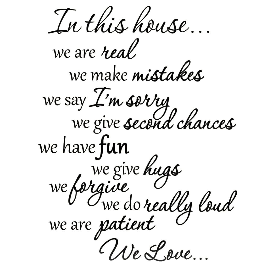 in This House We Do Wall Decals Family Rules Quotes Sayings Vinyl Wall Art Stickers