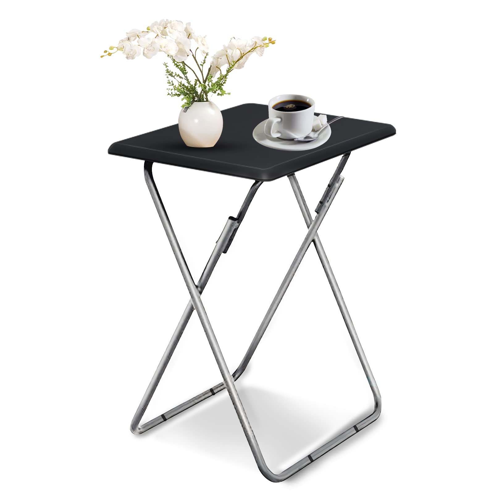 Garden 4 you Folding TV Tray Table,TV Dinner Table with Sturdy MDF Top,Eating Trays for Living Room with No Assembly Required, 1