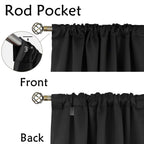 Bgment Black Blackout Curtain Blinds - 42 X 45 Inch Thermal Insulated Rod Pocket And Back Tab Blackout Curtains For Kitchen/Home Decor/Bedroom, 2 Window Curtain Panels