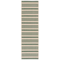 SAFAVIEH Courtyard Collection Runner Rug - 2'3'' x 8', Beige & Dark Green, Stripe Design, Non-Shedding & Easy Care, Indoor/Outdo