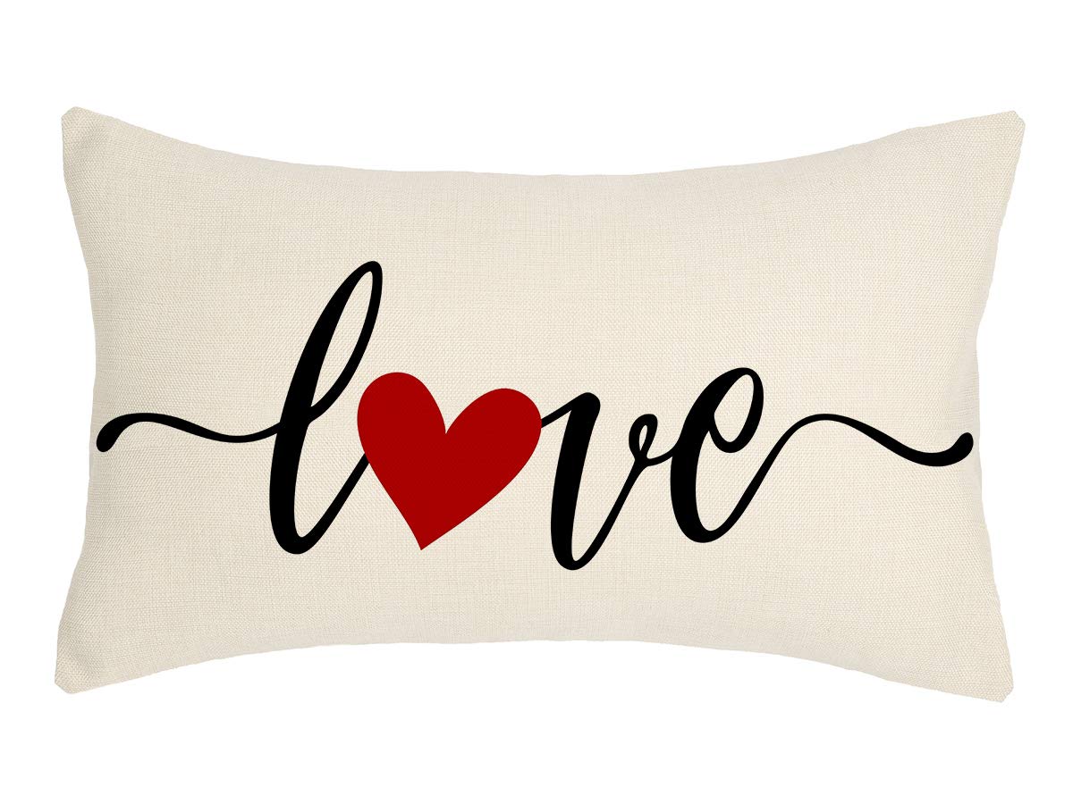 4Th Emotion Valentines Day Love Throw Pillow Cover Mothers Day Spring Farmhouse Decorations Cushion Case For Sofa Couch Polyeste