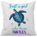 Grapehiker Just A Girl Who Loves Turtles Decorative Throw Pillow Case 18  18'