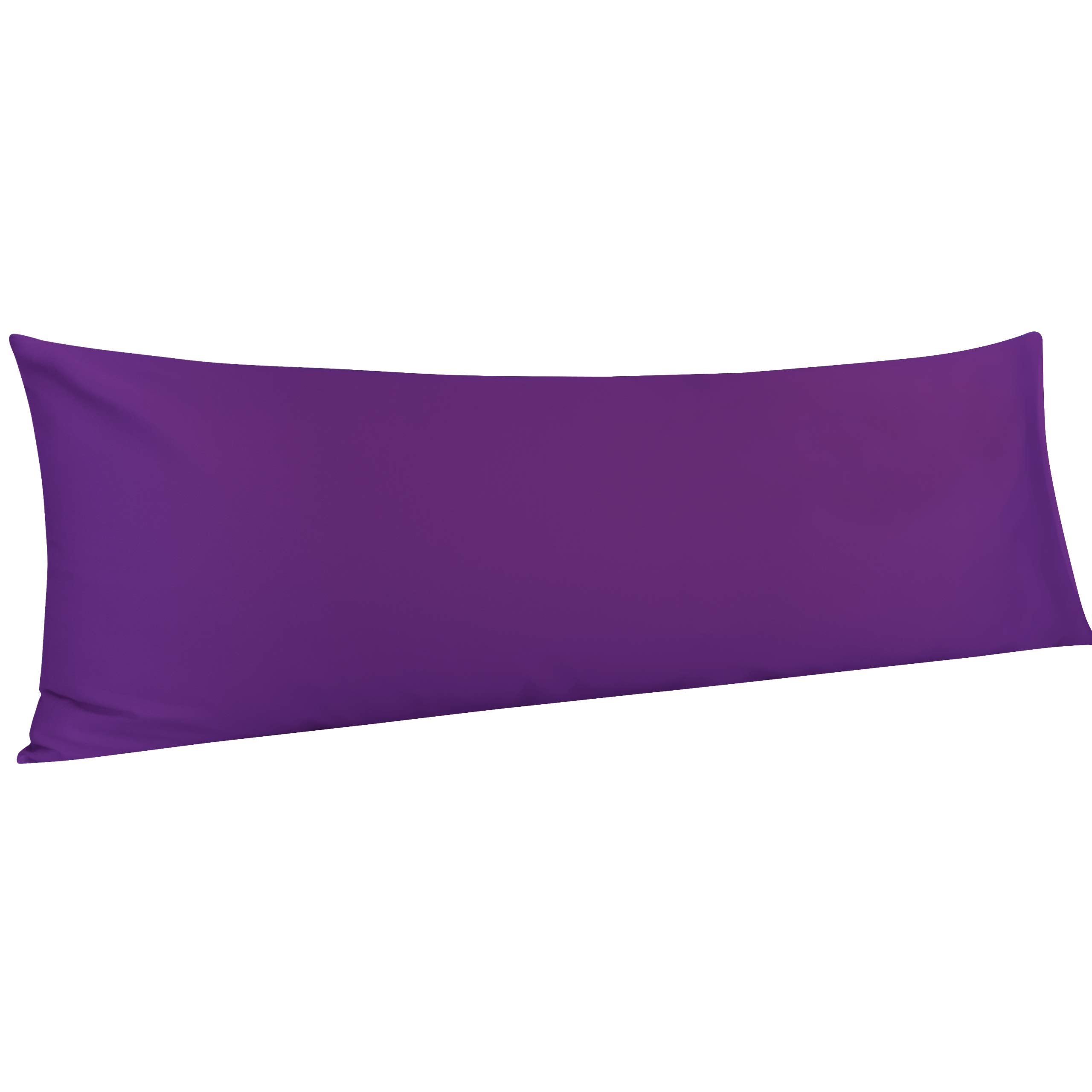 Ntbay 500 Thread Count 100% Egyptian Cotton Body Pillowcase, Super Soft And Breathable Envelope Closure Full Body Pillowcase For Adults, 20X54 Inches, Purple