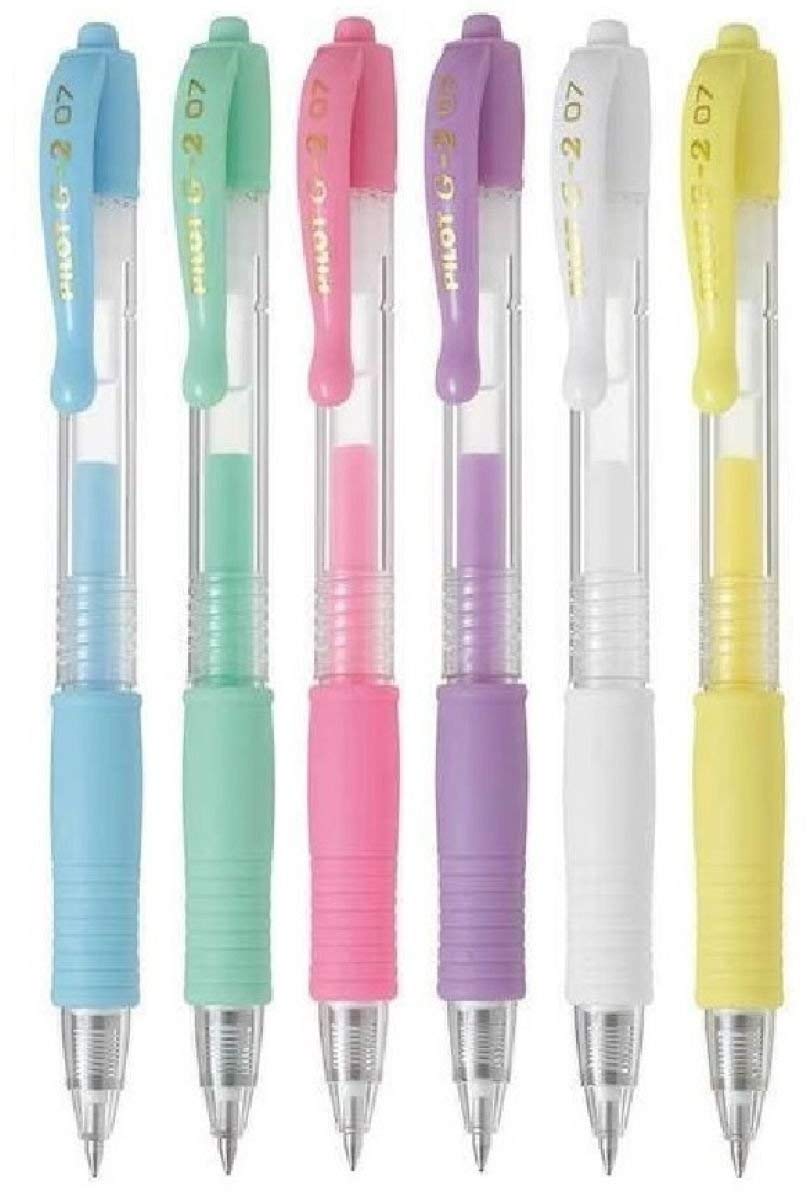 Pilot Pen G2 07 Assorted Colour Pack Fine Retractable Gel Ink Pen Rollerball Pen 0.7Mm Nib Tip 0.39Mm Line Width Refillable Bl-G