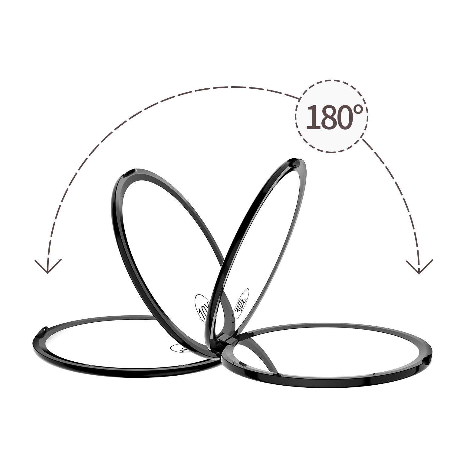 Gospire Pocket Makeup Mirror For Travel, 1X/10X Double Sided Magnifying Compact Handbag Cosmetic Mirror, 4 Inch Ultra-Thin Handh