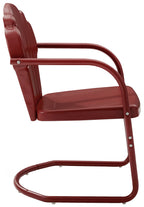 Crosley Furniture Tulip 2-Piece Outdoor Chair Set, Retro Metal Patio Chairs For Dining, Porch, Deck, Balcony, Dark Red Satin