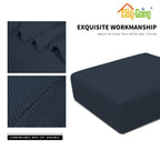 Easy-Going Stretch Square Ottoman Cover 40X40X15 Inch Folding Storage Stool Furniture Protector Soft Rectangle Slipcover With Elastic Bottom Dark Blue