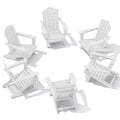 Kingyes Folding Adirondack Chair Set Of 6, Hdpe All-Weather Folding Adirondack Chair, White