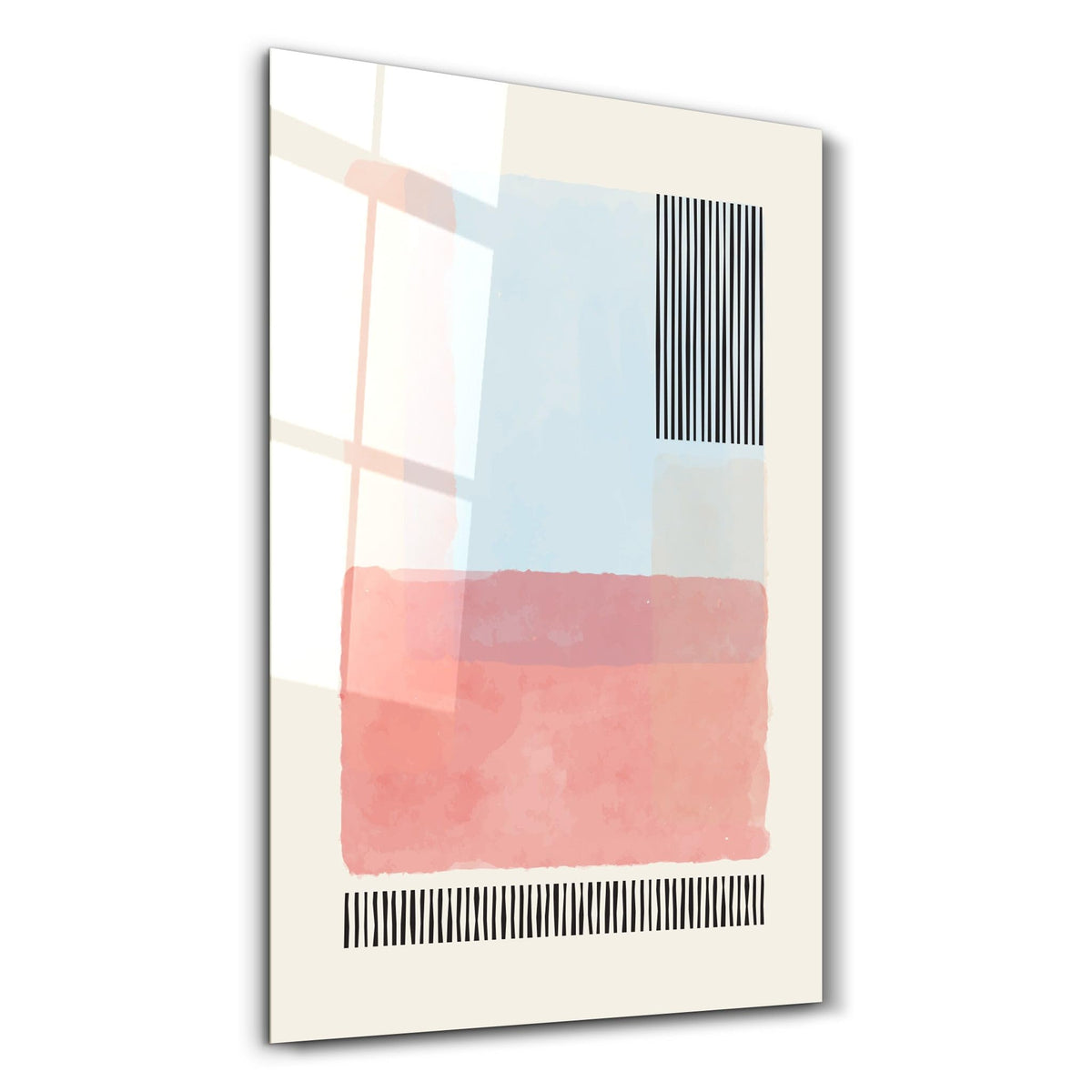 DesignSkinz Designers Collection Glass Wall Art for Living Room, Bedroom, Office, Study, Shelf (14x22inch)  Pastel Layered Bloc