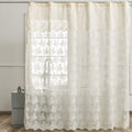 Yj Yanjun Ivory Lace Shower Curtain - Shabby Chic Flower Shower Curtain With Attached Valance, Luxury Lace Shower Curtain For Ba