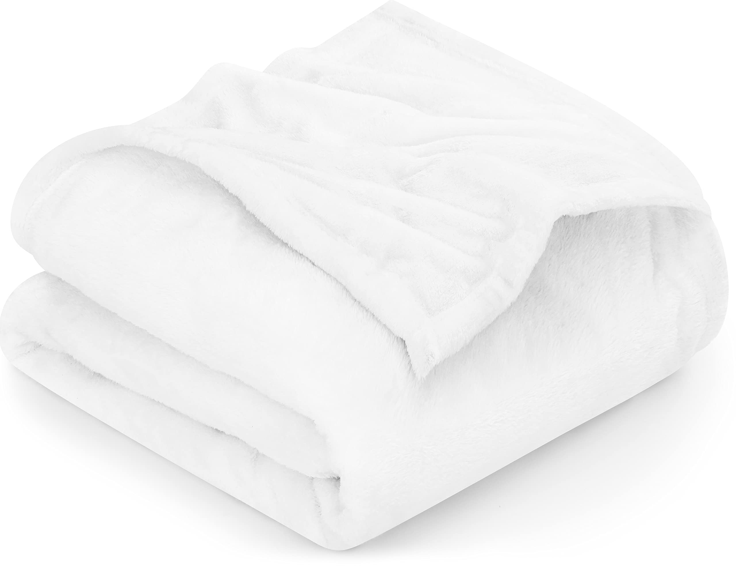 Utopia Bedding Fleece Blanket King Size White 300Gsm Luxury Bed Blanket Anti-Static Fuzzy Soft Blanket Microfiber (90X102 Inches