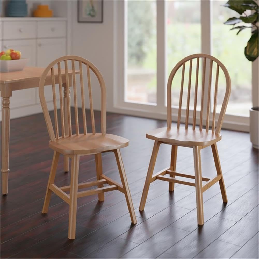 Winsome Windsor 2-Piece Chair Set, Solid Wood, Natural Finish