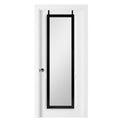 MCS 16x55 Black Over The Door Mirror, Full Length Hanging Mirror for Bedroom and Bathroom Doors, No Tools Required