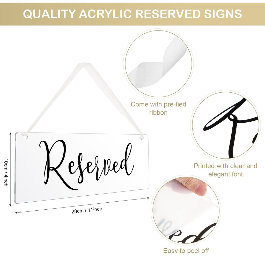 6 Pcs Reserved Signs For Wedding Chairs Reserved Chair Signs Reserved Hanging Sign Reserved Signs For Wedding Reserved Seating S