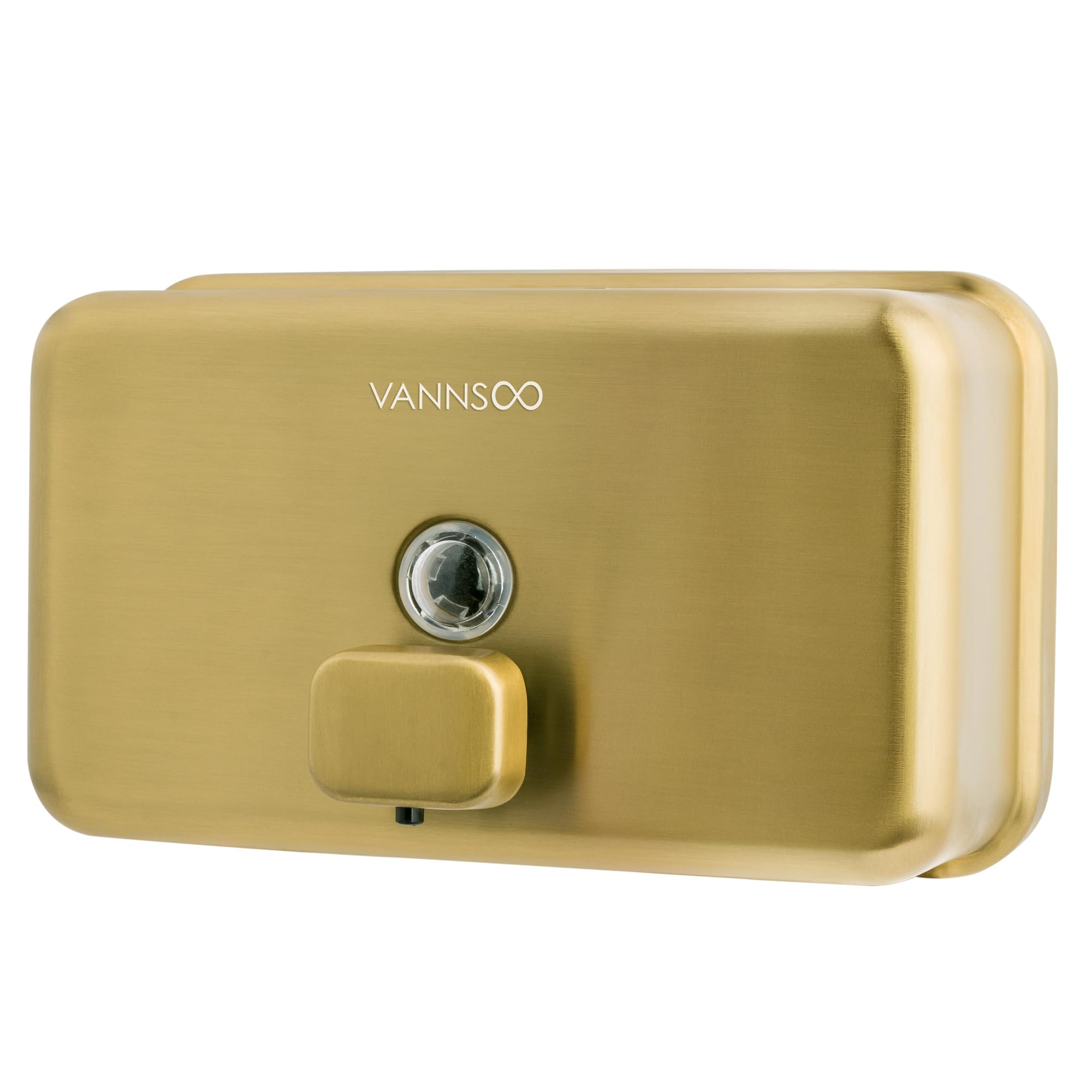 VANNSOO Wall Mounted Hand Soap Dispenser Bathroom, 1200ml 40oz Commercial Stainless Steel Liquid Soap Dispenser Wall Mount (Hori