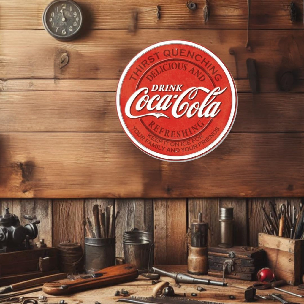 Desperate Enterprises Coca-Cola Family & Friends Fully Embossed Steel Sign - Vintage Coca Cola Merchandise And Gifts - Nostalgic