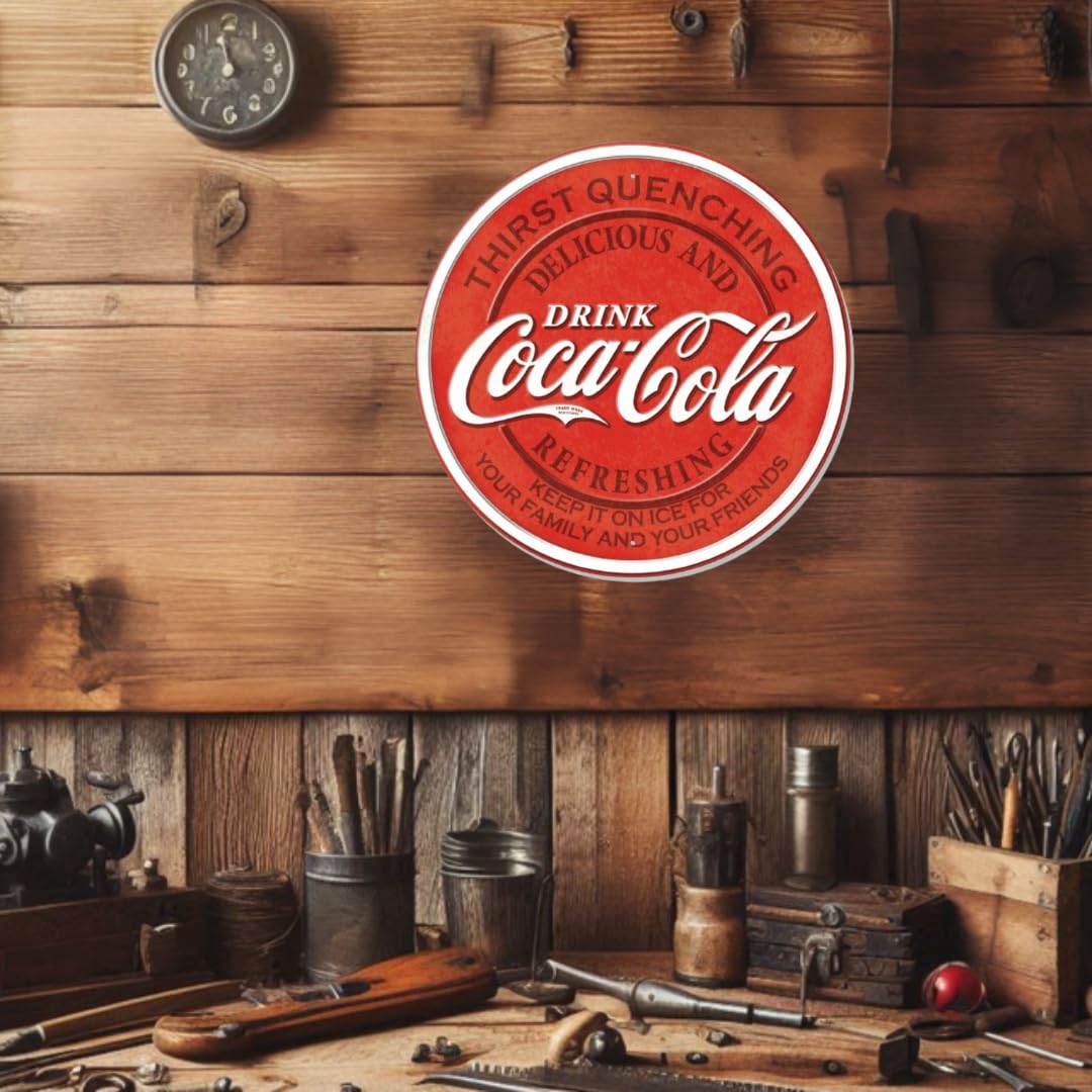 Desperate Enterprises Coca-Cola Family & Friends Fully Embossed Steel Sign - Vintage Coca Cola Merchandise And Gifts - Nostalgic