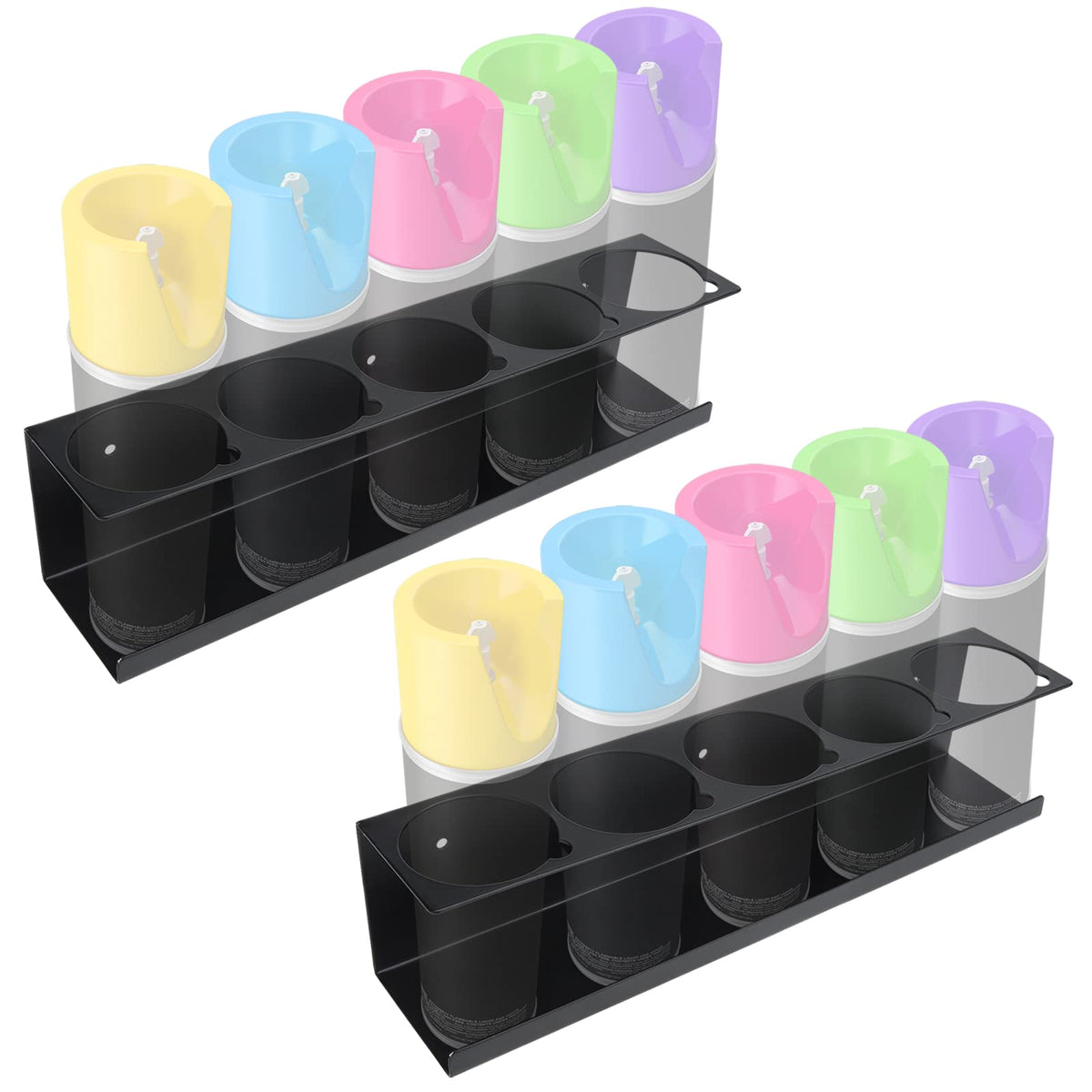 Realplus Aerosol Spray Can Holder Rack Organizer, 5 Can Spray Bottle Holder Heavy-Duty Steel Wall Mounted For Garage And Workspa