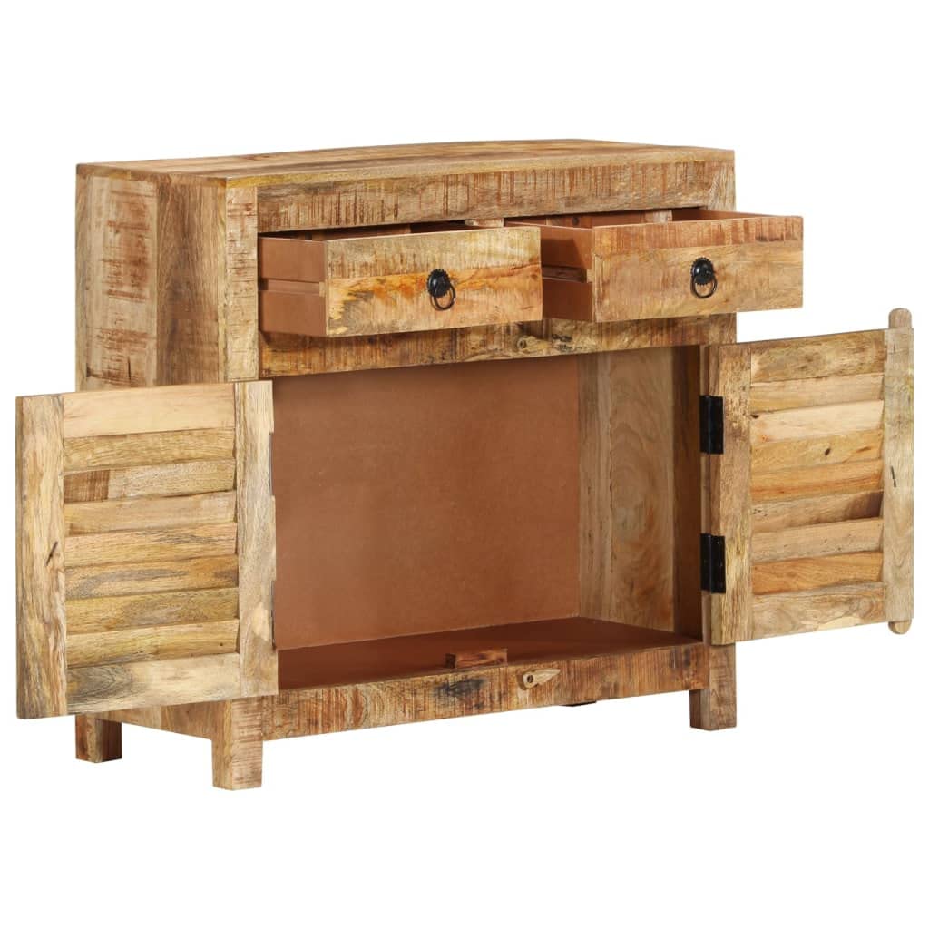 vidaXL Solid Wood Mango Sideboard - Classic Style with 2 Doors and 2 Drawers - Natural Finish - Retro Charm - Ideal for Home Décor