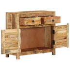 vidaXL Solid Wood Mango Sideboard - Classic Style with 2 Doors and 2 Drawers - Natural Finish - Retro Charm - Ideal for Home Décor