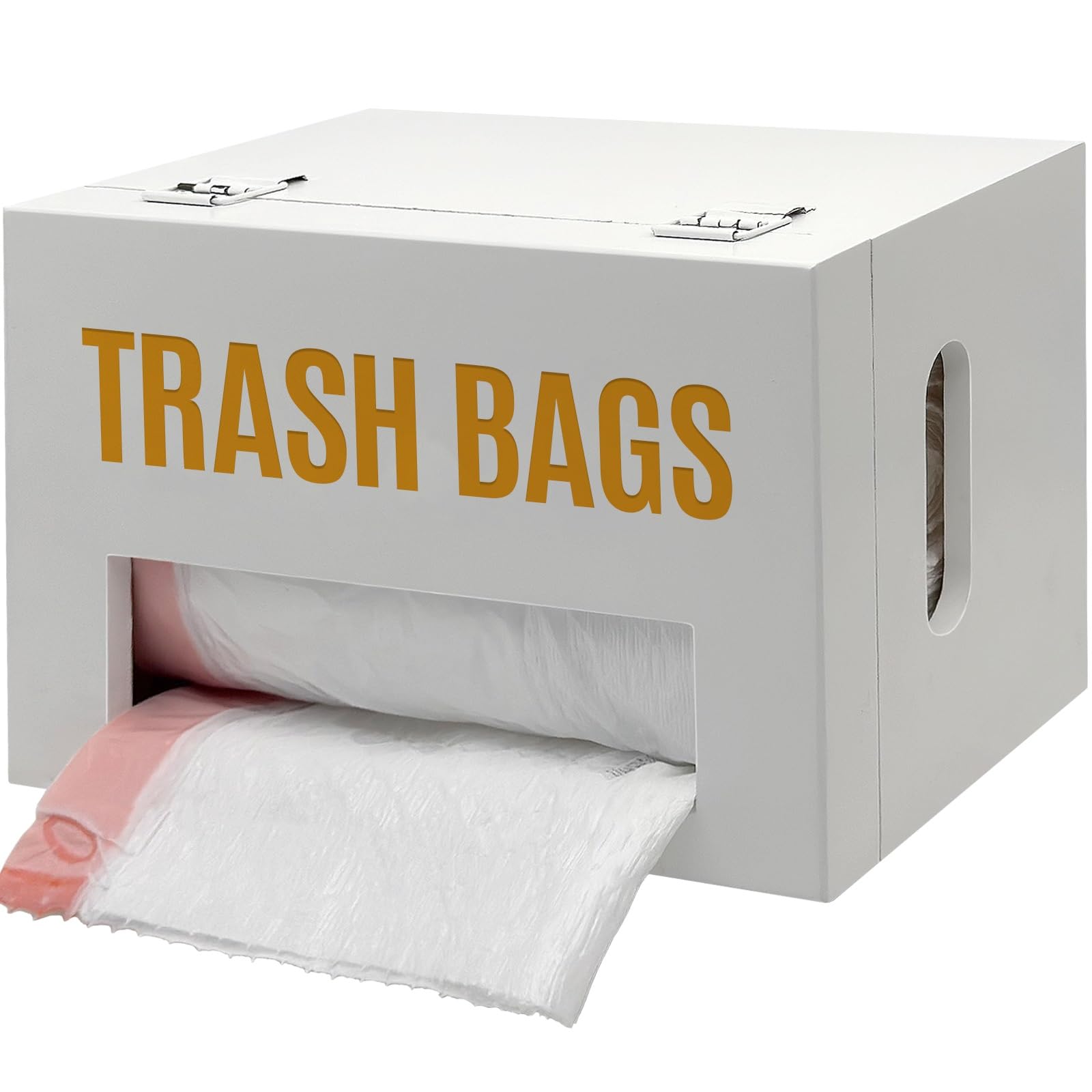 Libreshine Extra Large White Bamboo Trash Bag Holder Dispenser, Fits Costco & Sam'S Club Jumbo Rolls, Under-Sink, Cabinet & Wall