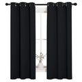 NICETOWN Halloween Living Room Blackout Curtains and Drapes, Black Solid Thermal Insulated Grommet Blackout Drapery Panels for W