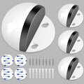 Door Stoppers, Floor Door Stop 4 Pack, White Door Stoppers For Bottom Of Door With Rubber Bumper, Adhesive Doorstop Wall Protect