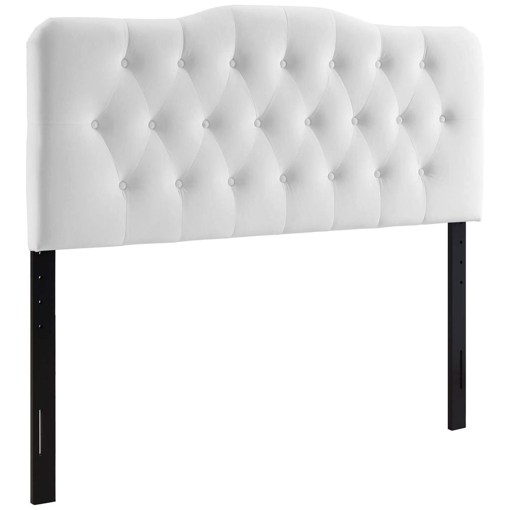 Modway Annabel Diamond Tufted Performance Velvet Queen Headboard In White