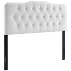 Modway Annabel Diamond Tufted Performance Velvet Queen Headboard In White