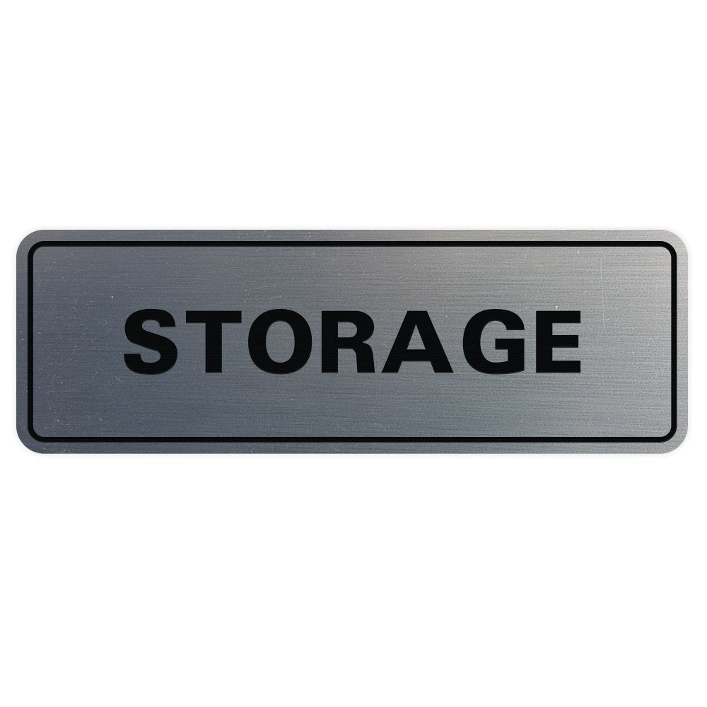 Standard Storage Door/Wall Sign - Silver - Large (1 Pack)