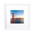 BOJIN 10x10 Picture Frames White, Solid Wood Display Pictures 6x6 with Mat or 10x10 Without Mat, Wall Hanging Decoration Square 