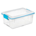 Sterilite 12 Qt Gasket Box, Stackable Storage Bin with Latching Lid and Tight Seal, Plastic Container to Organize Basement, Clea