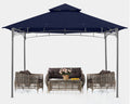 Abccanopy Gazebos For Patios 8X8 - Outdoor Steel Frame Gazebo For Lawn Backyard Garden Deck (Navy Blue)